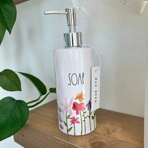 New 🌸 Rae Dunn soap dispenser SOAP with Watercolor Flowers